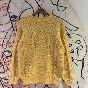 Vintage Wool Chunky Cable Knit Fisherman Sweater